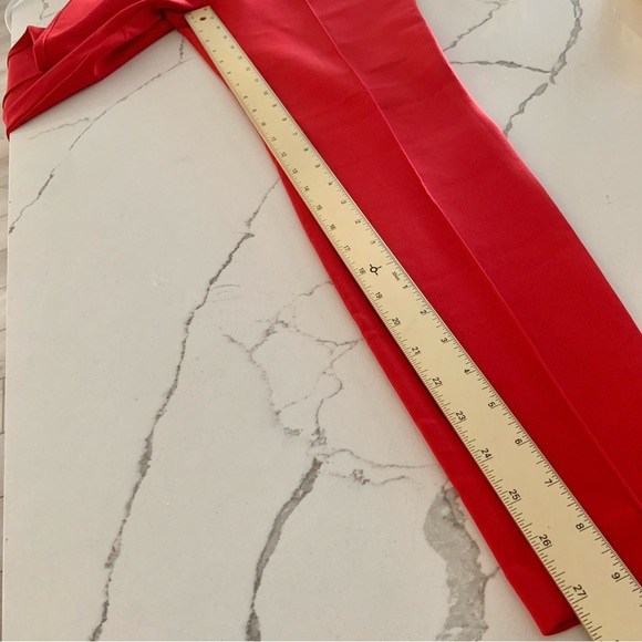 💋 EXPRESS Lipstick Red Pintuck Stretch Mid-rise Leggings Skinny Pants - Picture 6 of 12